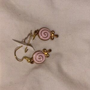 Nordstrom Gold and Pink Spiral Earrings